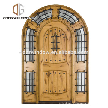 Custom size entry french doors solid wood front door with glass